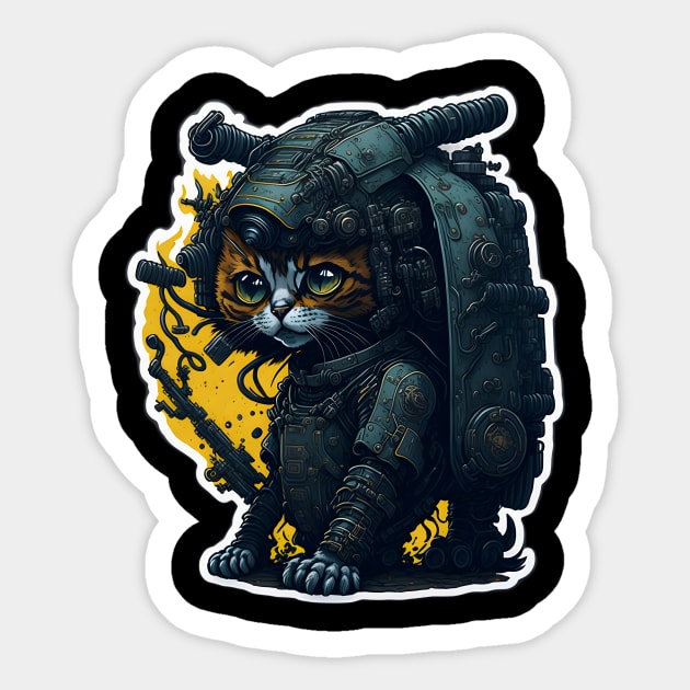 Mecha Cat_019 Sticker by Kulturmagazine